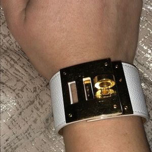 Hermès Kelly Bracelet Large White Leather